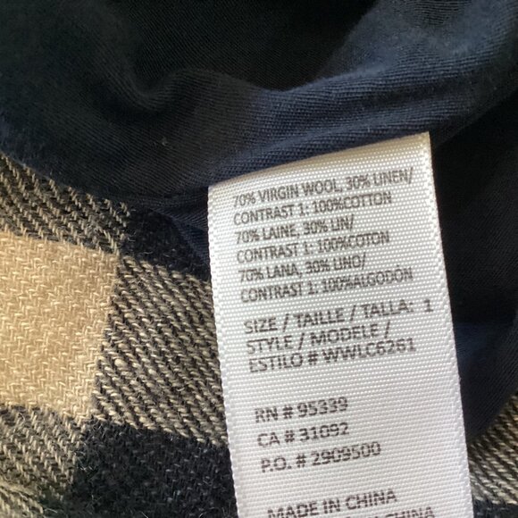 James Perse “Spiral” wool & linen blend ruched dress In navy/linen size S - Picture 12 of 16